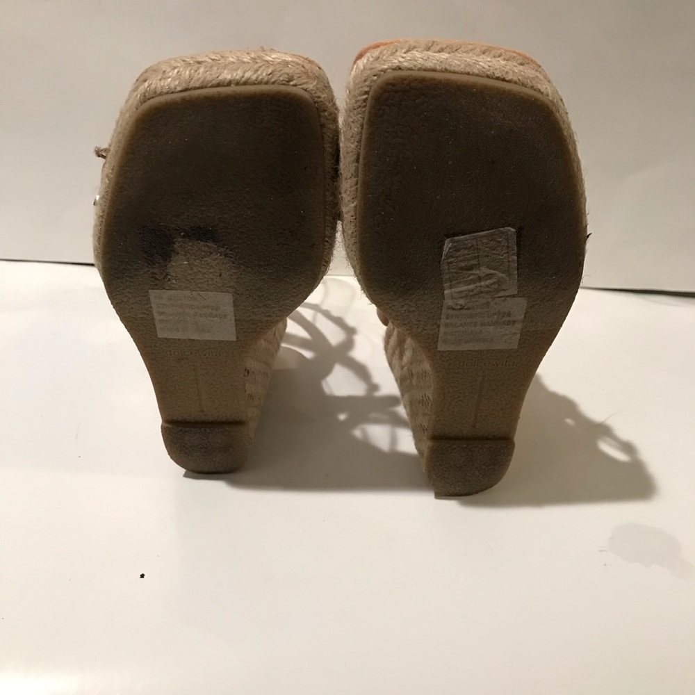 Dolce Vita Maxton Tan Espadrille Strappy Studded Square Toe Wedge Sandals 6 1/2 - Picture 13 of 15
